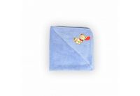 Полотенце-уголок для купания Мишка с шариком на голубом