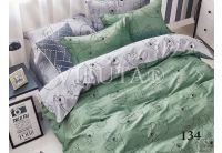 Постельное белье в детскую кроватку Viluta. 134 с жирафиком на зеленом фоне