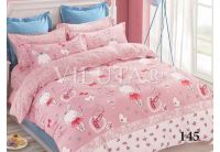 Постельное белье в детскую кроватку Viluta. 145 с зайками на розовом фоне