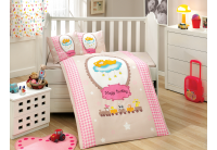 Постельное белье в детскую кроватку Hobby. Bambam розового цвета