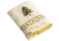 Махровое полотенце Arya. Christmas Melu красного цвета