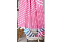 Пляжное полотенце Barine. Pestemal Cross Pink розовое, ассортимент