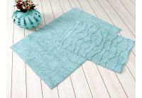 Набор ковриков для ванной Irya. Jasmine ментолового цвета, 60х100 + 45x60 см
