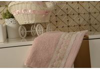 Набор махровых полотенец  Arya. Sarmasik, 50х90+70х140 розового цвета