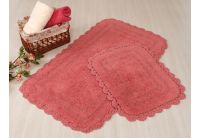 Набор ковриков для ванной Irya. Sahra темно-розового цвета, 60х100 + 45x60 см