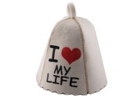 Шапка для сауны с вышивкой ''I love my life"