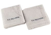 Набор махровых полотенец U.S.Polo Assn. Taos, серого цвета, 30х50 см, 2 предмета
