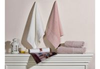 Махровое полотенце Arya. Жаккард с окантовкой Dolunay, лилового цвета