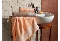 Махровое полотенце Arya. Жаккард с окантовкой Lale, светло-коричневый