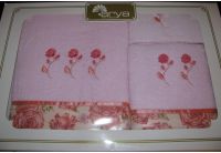 Arya, набор махровых полотенец  Adeso, розового цвета, 35х50+50х90+70х140