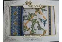 Arya, набор махровых полотенец Afetto голубого цвета, 50х100+70х140