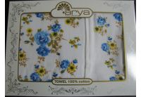 Arya, набор махровых полотенец  Amorevole голубого цвета, 50х100+70х140