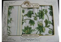 Arya, набор махровых полотенец  Lucido зеленого цвета, 50х100+70х140