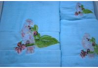 Arya, набор махровых полотенец  Asami, голубого цвета, 35х50+50х90+70х140