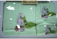 Arya, набор махровых полотенец  Asami, зеленого цвета, 35х50+50х90+70х140