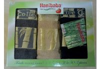 Набор из 3-х бамбуковых полотенец Hanibaba. Exsklusive Bamboo, бежевого цвета, 30х50см