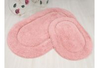 Набор ковриков для ванной Irya. Blanco розового цвета, 60х100 + 45x60 см