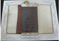 Arya, набор махровых полотенец  Caro бежевого цвета, 50х100+70х140