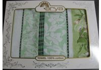 Arya, набор махровых полотенец  Castista зеленого цвета, 50х100+70х140