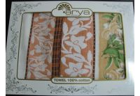 Arya, набор махровых полотенец  Castista оранжевого цвета, 50х100+70х140