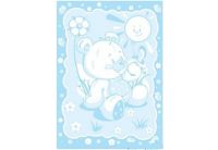 Хлопковое детское одеяло Vladi Люкс. Медвежонок голубой, размер 100х140 см