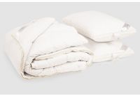 Комплект детский, одеяло и одна подушка Iglen. Royal series пуховые (серый пух) зимние в батистовом тике