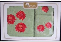 Arya, набор махровых полотенец  Dona, зеленого цвета, 35х50+50х90+70х140