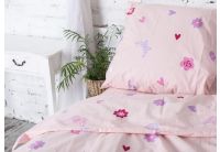 Постельное белье в детскую кроватку Novita. Ranforce 10-0313 pink