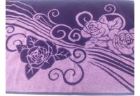 Махровое полотенце Речицкий текстиль. Розы с вензелями фиолетовый,  размер 50х90 см
