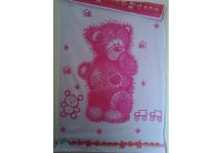 Детская махровая простынь Речицкий текстиль. Миша розовый, 104х160см