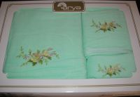Arya, набор махровых полотенец  Flora, зеленого цвета, 35х50+50х90+70х140