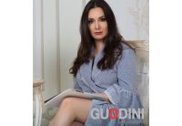 Велюровый женский халат Guddini. Angelika серый, рост модели 175-180 см