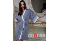 Велюровый женский халат Guddini. Lulu серый, рост модели 175-180 см