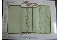Arya, набор махровых полотенец  Gangio зеленого цвета, 50х100+70х140