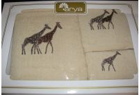 Arya, набор махровых полотенец  Giraffa бежевого цвета, 35х50+50х90+70х140