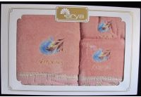 Arya, набор махровых полотенец  Gorgeous, розового цвета, 35х50+50х90+70х140