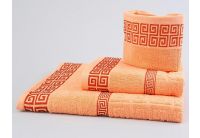 Arya, набор махровых полотенец Grek оранжевого цвета, 35х50+50х90+70х140
