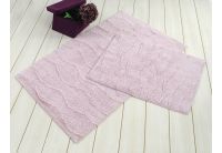Набор ковриков для ванной Irya. Jasmine лилового цвета, 60х100 + 45x60 см