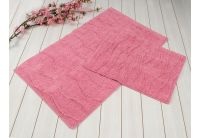 Набор ковриков для ванной Irya. Jasmine розового цвета, 60х100 + 45x60 см
