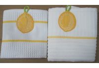 Набор из 2-х полотенец махра/вафля Mariposa. Лимон 002