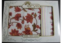 Arya, набор махровых полотенец  Lucido красного цвета, 50х100+70х140