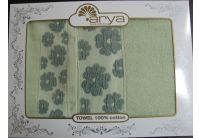 Arya, набор махровых полотенец  Manzo зеленого цвета, 50х100+70х140