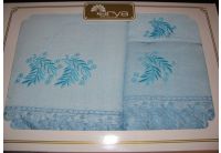 Arya, набор махровых полотенец  Margherita, голубого цвета, 35х50+50х90+70х140