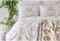 Набор постельного белья с пледом Karaca Home. Care pudra