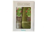 Набор из 2-х вафельных полотенец Zugo Home. Curly Cactus V1