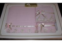 Arya, набор махровых полотенец  Nastro, розового цвета, 35х50+50х90+70х140