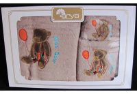 Arya, набор махровых полотенец  Nice Bear, кофейного цвета, 35х50+50х90+70х140