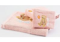 Arya, набор махровых полотенец  Nice Bear, розового цвета, 35х50+50х90+70х140