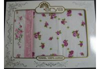 Arya, набор махровых полотенец  Pendente, розового цвета, 50х100+70х140