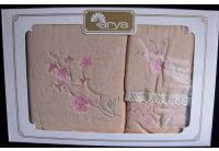 Arya, набор махровых полотенец  Peta, кофейного цвета, 35х50+50х90+70х140